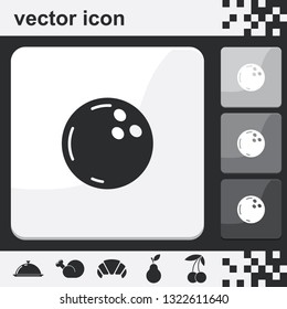 Bowling ball flat set of buttons vector icon.