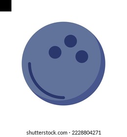 bowling ball flat style vector
