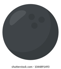 A bowling ball flat vector icon 