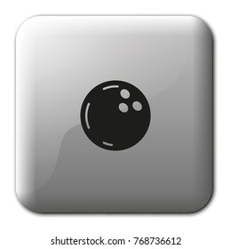 Bowling ball flat vector icon.