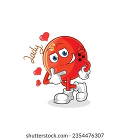 the bowling ball flirting illustration. character vector