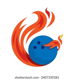 bowling ball flying fire ball icon Design Vector, Design Concept, Creative Symbol.