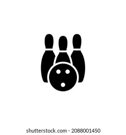 bowling ball game icon designed in black solid style and glyph style in sports icons category