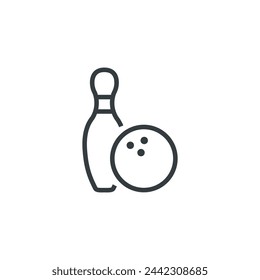 Bowling ball game icon, vector illustration