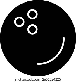 Design de ícone de vetor de glifos de bolas de boliche