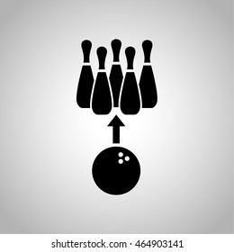 Bowling ball hit icon on the background