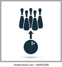 Bowling ball hit icon on the background