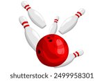 the bowling ball hits the bowling pins