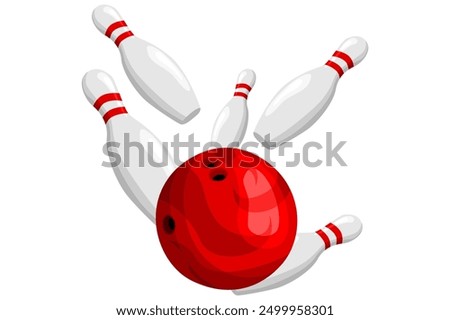 the bowling ball hits the bowling pins