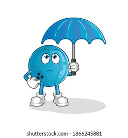 Bowling Ball Holding Umbrella Illustration Character Stock Vector ...