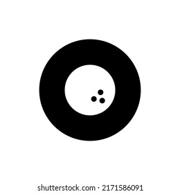 Icono de bola de bolas en redondo negro