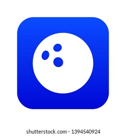 Bowling ball icon blue vector isolated on white background