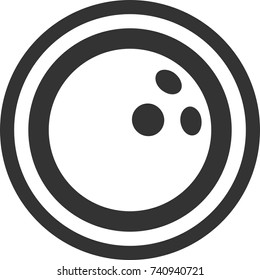 Bowling ball icon , dark round sign design