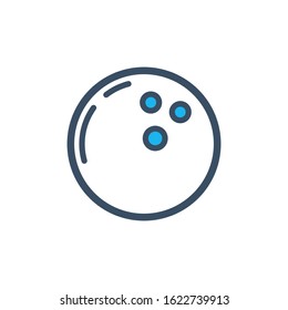 Bowling ball  icon design template, vector icon designed in filled color style on white background, can be used for web and various needs of your project