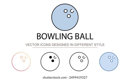 Bowling Ball icon design with white background stock illustration