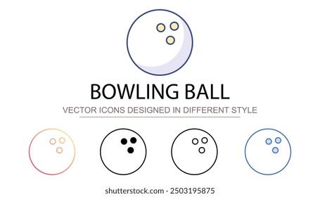 Bowling Ball icon design with white background stock illustration