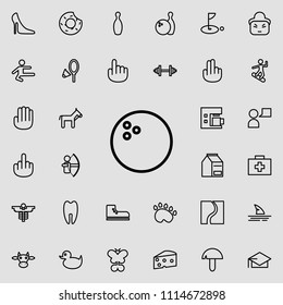 bowling ball icon. Detailed set of minimalistic line icons. Premium graphic design. One of the collection icons for websites, web design, mobile app on colored background