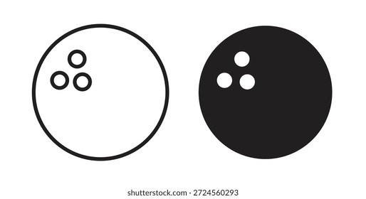 Ícone de bola de boliche no estilo rabiscar e traçado.