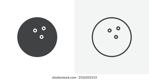 Bowling ball icon flat and simple set design