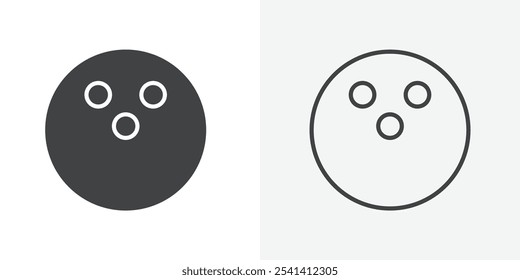 Bowling ball icon flat and simple set design