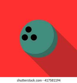 Bowling ball icon, flat style