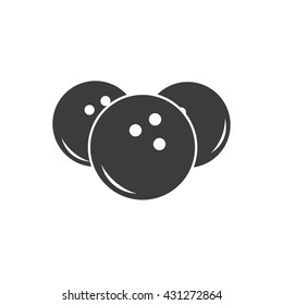 Bowling ball icon. Flat vector illustration in black on white background. EPS 10