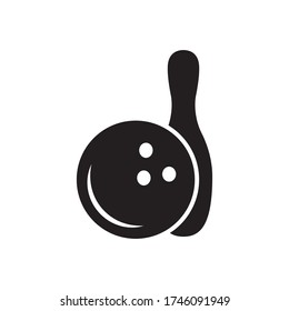 bowling ball icon glyph style design