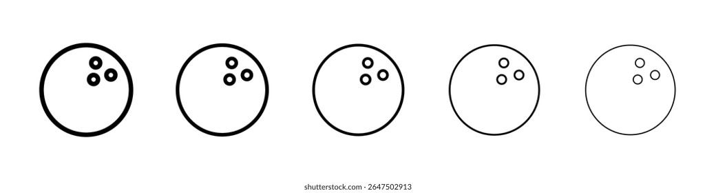 Bowling ball icon graphic set. trendy stroke line style