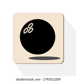 
Bowlingballsymbol. Bowlingkugel-Illustration, flach.