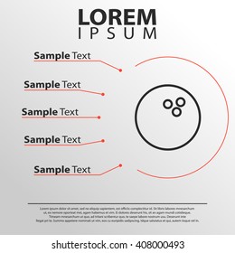 bowling ball icon. infographics template