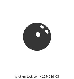 Bowling Ball Icon Isolated on Black and White Vector Graphic