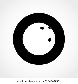 Bowling Ball Icon Isolated on White Background
