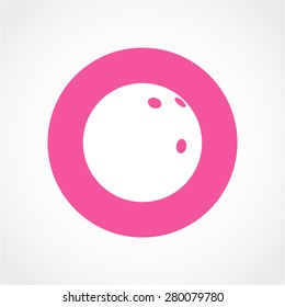 Bowling Ball Icon Isolated on White Background