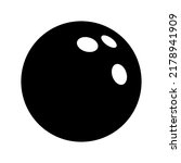Bowling ball icon. Bowling ball isolated icon. Bowling ball symbol. Black vector illustration.