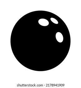 Bowling ball icon. Bowling ball isolated icon. Bowling ball symbol. Black vector illustration.