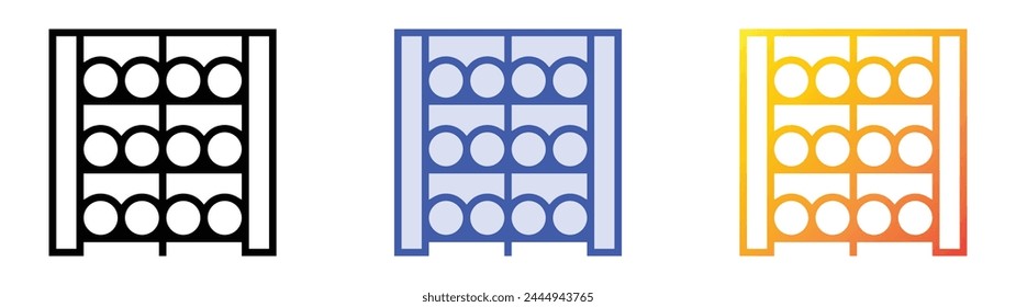bowling ball icon. Linear, Blue Fill and Gradient Style Design Isolated On White Background