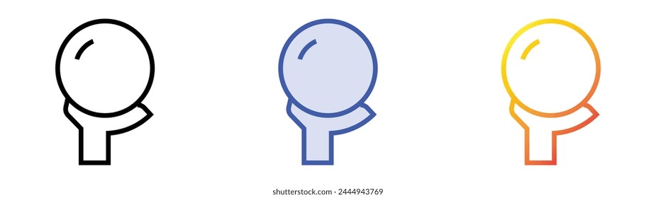 bowling ball icon. Linear, Blue Fill and Gradient Style Design Isolated On White Background