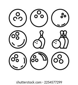 bowling ball icon or logo isolated sign symbol vector illustration - high quality black style vector icons