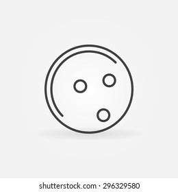 Bowling ball icon or logo - vector bowling game symbol in thin line style