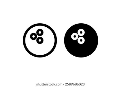 Bowling ball icon in outline and solid style Vector