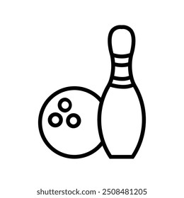 bowling ball icon. Outline style design isolated on white background