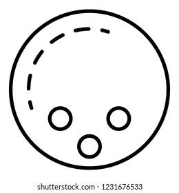 Bowling ball icon. Outline bowling ball vector icon for web design isolated on white background