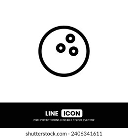 Bowling ball icon pixel perfect | Vector outline illustration