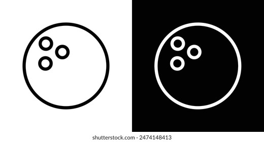 Bowling ball icon set. Bowling game vector symbol. Pin icon.