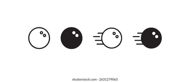 Bowling ball icon set in motion style Vector