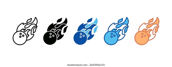Bowling Ball Icon Set Multiple Style Collection