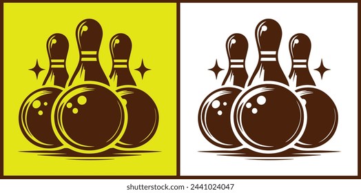 bowling ball icon set bowling ball symbol collection Vector illustration