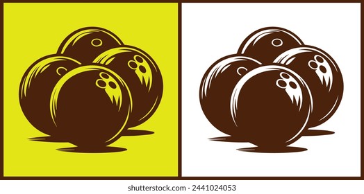 bowling ball icon set bowling ball symbol collection Vector illustration