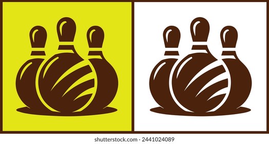 bowling ball icon set bowling ball symbol collection Vector illustration