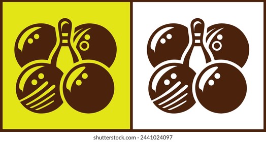 bowling ball icon set bowling ball symbol collection Vector illustration